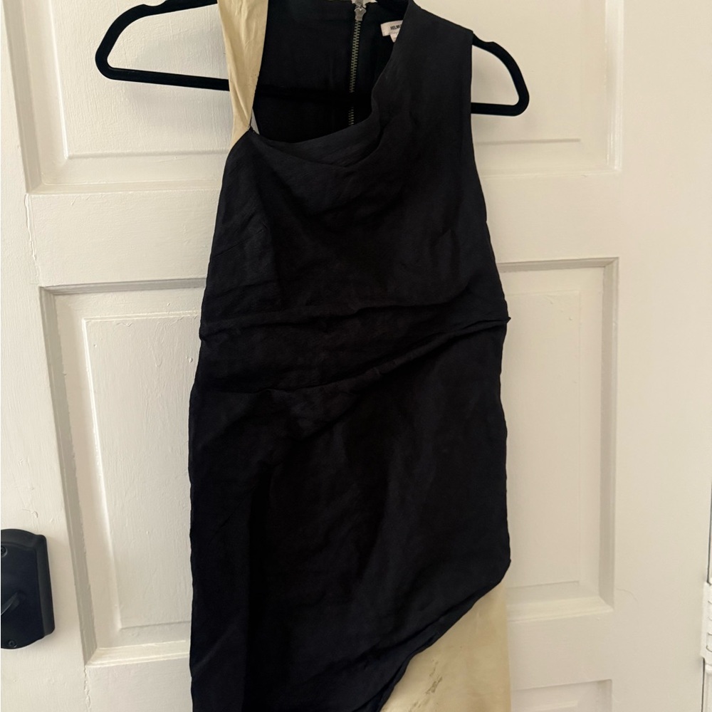 Vintage Helmut Lang Black Dress with leather